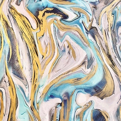 holographic sunset marble Wrapping Paper by Huntleigh